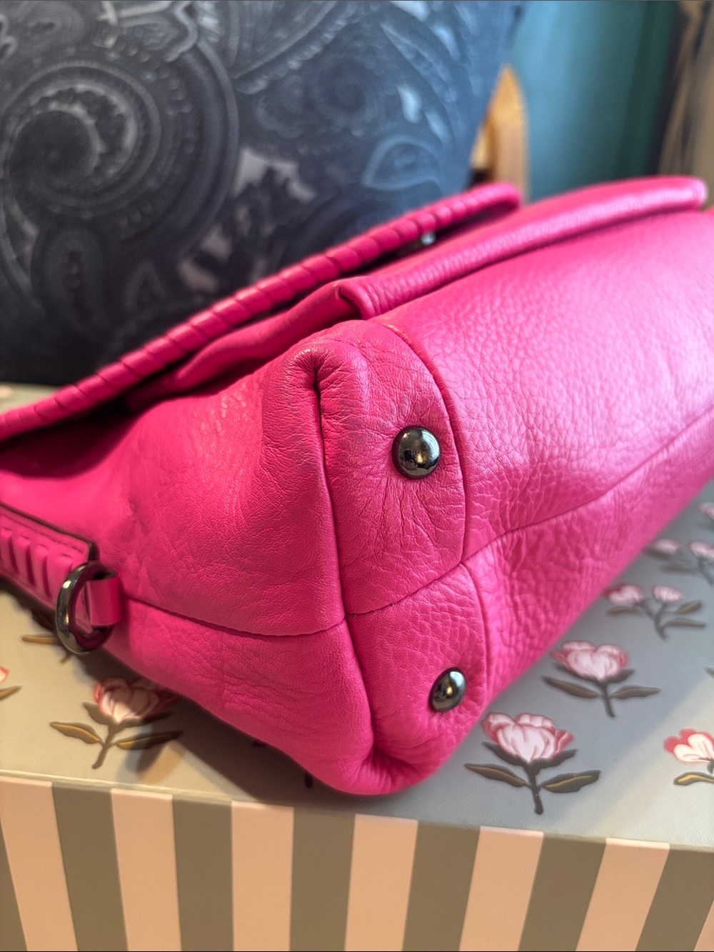 Aimee Kestenberg | Genuine Leather Hot Pink All For Love Crossbody - Picture 7 of 14